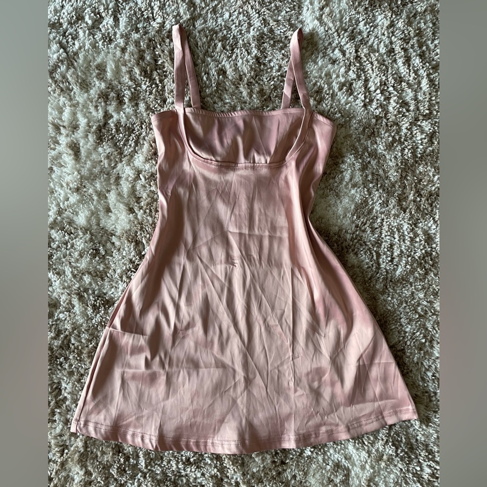 Shein petite S baby pink dress